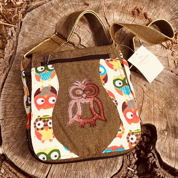 handmade Handbags - NWT Handmade in Nepal OWL Messenger Bag